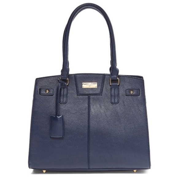 BCBG Paris Handbags - BCBG Paris Navy Blue Chic Story Tote Shoulder Bag
